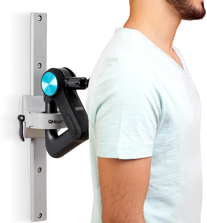 Massage Gun Holder & Wall Mount – Hands-Free for Full Body Muscle Recovery – Fully Adjustable Massage Gun Wall Mount Holder – Heavy Duty, No-Slip, Supports Deep Massaging (Wall Mount)