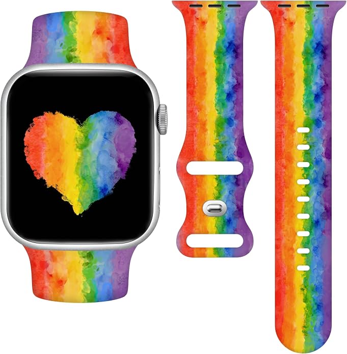 Pride Watch Band Compatible with Apple Watch Series 11 10 9 8 7 6 5 4 Ultra SE (Replacement Silicone Strap for iWatch 40mm - 49mm)