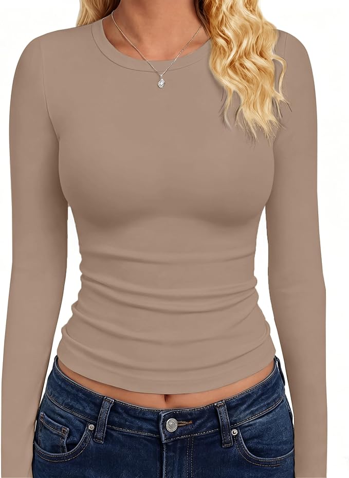 GAYHAY Long Sleeve Shirts for Women Tops Fitted Clothes Fall Fashion 2026 | Basic Tees, Girls School Outfits, Y2k Winter Tshirt, Tight Underscrub, Workout Casual, Cute Trendy Plain Compression Layering