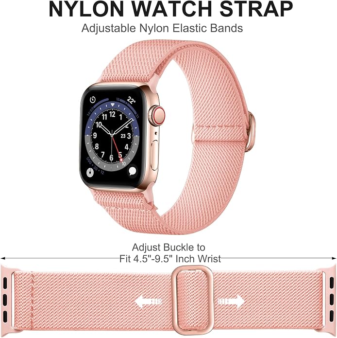 Adorve Stretchy Band Compatible with Apple Watch Bands Ultra 3/2/1 49mm 46mm 45mm 44mm 42mm 41mm 40mm 38mm Men Women, Soft Nylon Elastic Braided Strap Fits for iWatch Series 11/10/9/8/7/6/5/4/3/SE3-1
