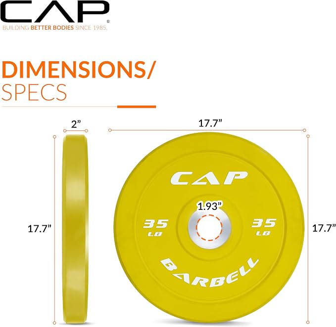 CAP Barbell Rubber Olympic Bumper Plate | Multiple Options/Colors