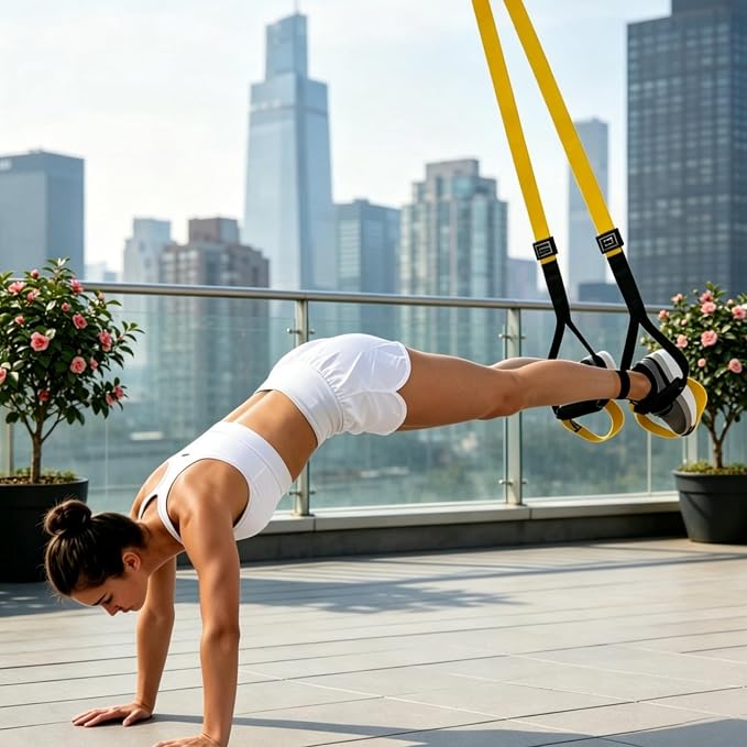 Home Suspension Training Kit for Full Body Workout Equipment | Adjustable Extension Door Anchor, Cary Bag and 2pcs Bands-Strength Training Equipment for Full Body Bodyweight Workouts