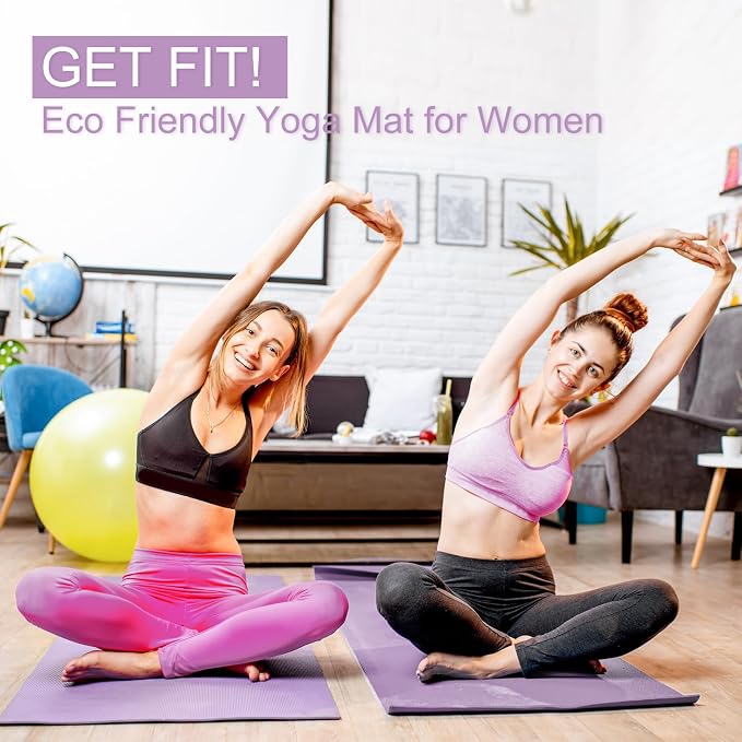 Funtery 3 mm Thin Yoga Mats Bulk, 68 x 24 Inches Lightweight PVC Exercise Mats Non Slip Workout Fitness Pads for Yoga Pilates Stretching Classes Gym Home Studio