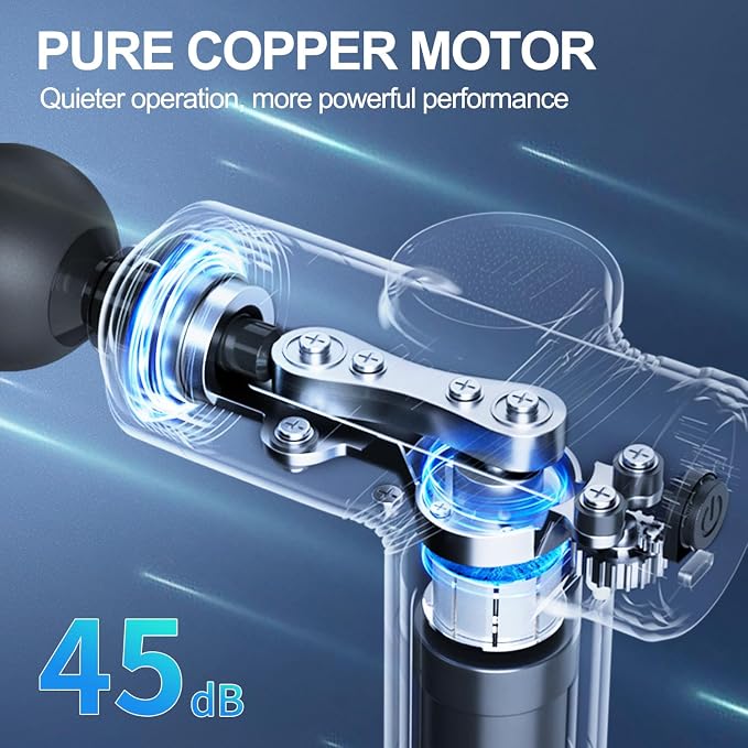 LEERCON Massage Gun Deep Tissue Mini Muscle Massager for Pain Relief, Black | Small Portable Handheld Massager Gun, Back and Neck Massager for Pain Relief, 6 Speed & 4 Heads, Birthday Gifts for Men Dad
