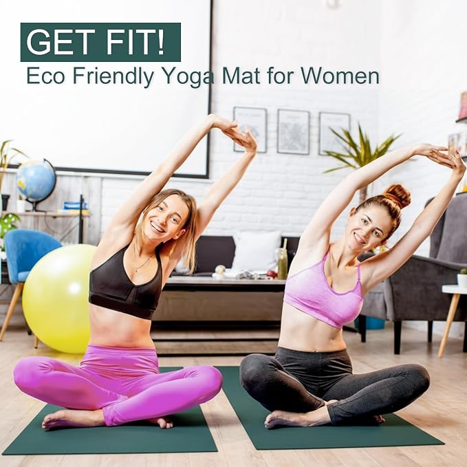 Funtery 3 mm Thin Yoga Mats Bulk, 68 x 24 Inches Lightweight PVC Exercise Mats Non Slip Workout Fitness Pads for Yoga Pilates Stretching Classes Gym Home Studio