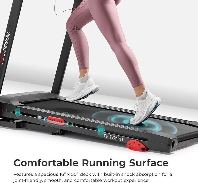 Sunny Health & Fitness Smart Manual Incline Wi-Fi Treadmill, Foldable | 2HP, 9 MPH, 3 Manual Incline Levels up to 5%, WiFi Connectivity, 16" x 50" Running Belt, 20 Workout Programs