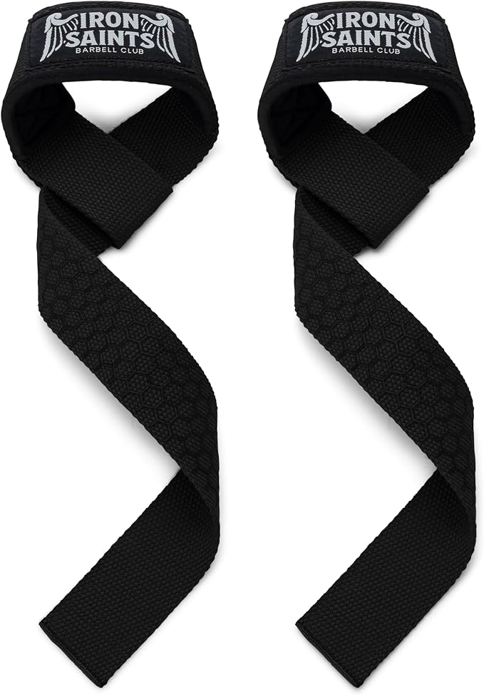 — Padded Weightlifting Wrist Straps — Silicone Grip Lifting Straps for Deadlifts, Powerlifting, Bodybuilding & Strength Training — Cotton Deadlift Straps for Men & Women (Pair)