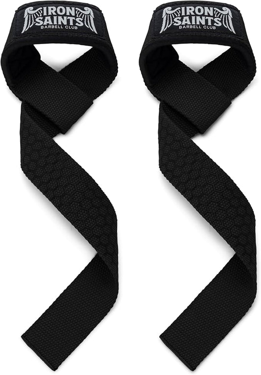 — Padded Weightlifting Wrist Straps — Silicone Grip Lifting Straps for Deadlifts, Powerlifting, Bodybuilding & Strength Training — Cotton Deadlift Straps for Men & Women (Pair)