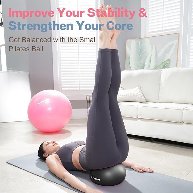 kisnbld Small Exercise Ball, 9 Inch Mini Pilates Ball, Anti Burst and Slip Resistant Mini Yoga Ball for Stability, Fitness, Physical Therapy, Stretching & Core Strength Workout at Home Gym & Office