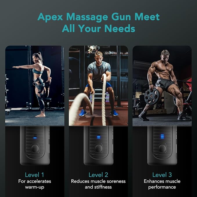 Opove Apex Massage Gun Deep Tissue 14.5mm Percussion Fascia Muscle Massager for Athletes Workout Pain Relief Recovery Relaxation, Professional Therapist Choice, Ergonomic for Effortless to Use