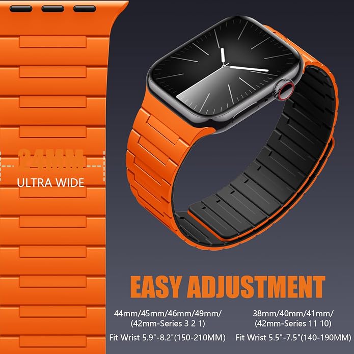 SNBLK Magnetic Watchband Compatible with Apple Watch for Men 44mm 45mm 46mm 49mm 42mm 41mm 40mm 38mm Women, Silicone Sport Strong Magnet Strap for iWatch Series 11 Ultra 3 Ultra 2 Se 10 9 8 7 6 5 4 1