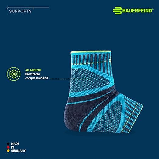 Bauerfeind Sports Ankle Support Dynamic - Ankle Compression Sleeve for Freedom of Movement - 3D AirKnit Fabric for Breathability - Premium Quality & Washable (XL, Rivera)