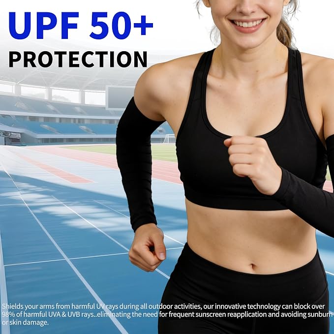 SHEVERCH Cooling Arm Sleeves Sun UV Protection Compression for Men Women | 2Pairs, UPF 50, Sports Compression,Tattoo Cover Up ,Fittness,Baseball,Basketball,Cycling,Hiking,Football,Outdoor