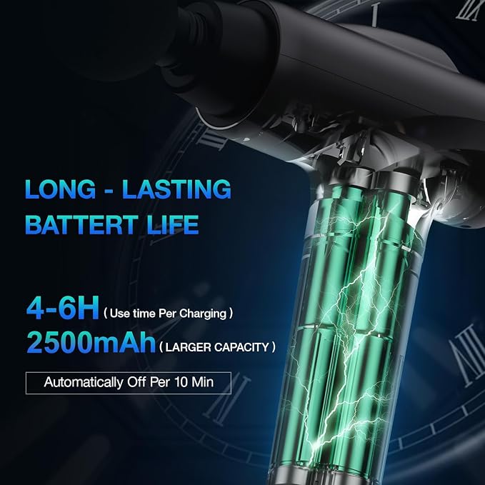 OLsky Massage Gun Deep Tissue 30 Speeds 9 Attachments Handheld (Grey) | Electric Muscle Massager, High-intensity Percussion, Massage Device for Pain Relief, Quiet and Powerful, Ideal for Recovery