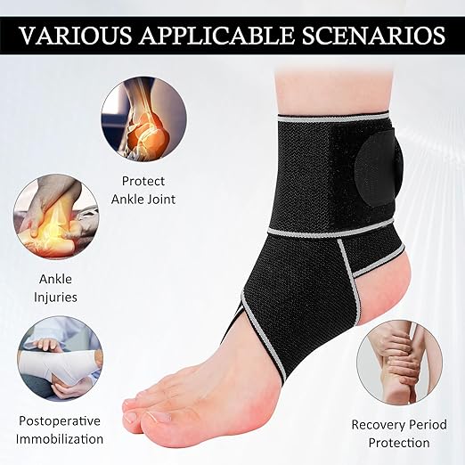 KTSAY Ankle Brace for Sprained Ankle, Ankle Support for Women & Men, Adjustable Compression Wrap for Achilles Tendonitis & Plantar Fasciitis Relief (Grey)