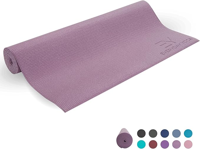 Everyday Yoga Deluxe Mat, Spacious 72"x24" Non-Slip Yoga Mat for Comfortable Home Workouts, 3-5mm Extra Thick