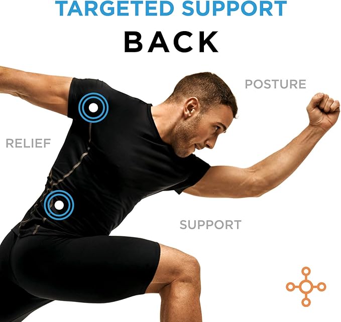 Tommie Copper Back Brace and Posture Corrector for Men l Sweat Wicking Breathable Back and Muscle Compression Support for Men