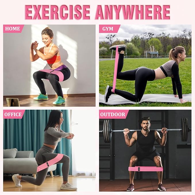 24 Pcs Fabric Resistance Bands for Working Out Strength Exercise Bands for Women Men Resistance Loop for Legs and Butt, Yoga, Pilates, Rehab, Fitness and Home