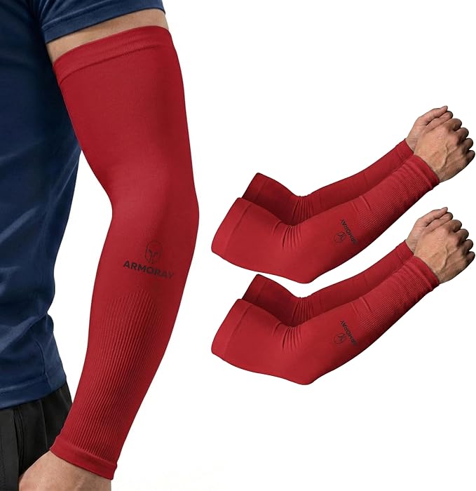 ARMORAY Arm Sleeves for Men and Women - UV Sun Protection Cooling Compression - Tattoo Cover Up Sleeve for Daily Wear & Work