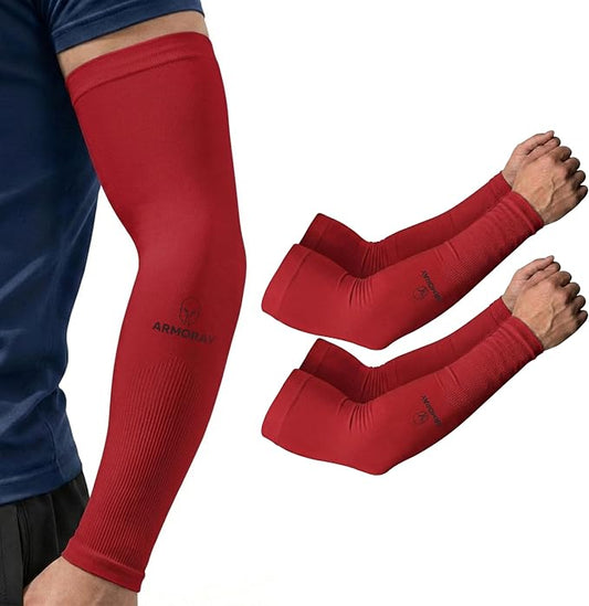 ARMORAY Arm Sleeves for Men and Women - UV Sun Protection Cooling Compression - Tattoo Cover Up Sleeve for Daily Wear & Work