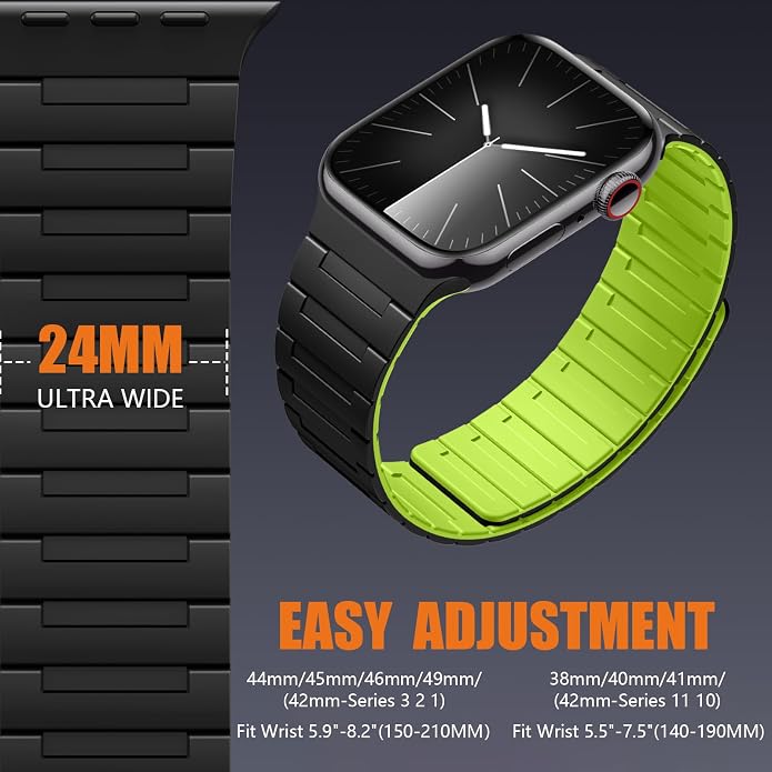 SNBLK Magnetic Watchband Compatible with Apple Watch for Men 44mm 45mm 46mm 49mm 42mm 41mm 40mm 38mm Women, Silicone Sport Strong Magnet Strap for iWatch Series 11 Ultra 3 Ultra 2 Se 10 9 8 7 6 5 4 1