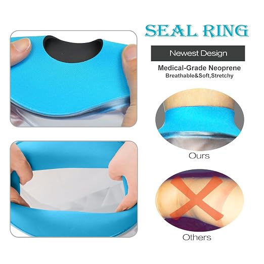 Asunby Knee Cover For Showering, Waterproof Knee Surgery Shower Protector, Soft & Reusable Shower Sleeve for Knee Adult and Youth,Wound,Burns Watertight Protection
