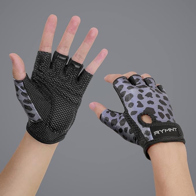 Workout Gloves for Women Men, Weight Lifting Gloves Padded, Full Palm Grip | Gym Grip Gloves for Weightlifting, Rowing, Exercise, Cycling, Dumbbells, Kettlebells, Home Work Out Equipment, Half-finger