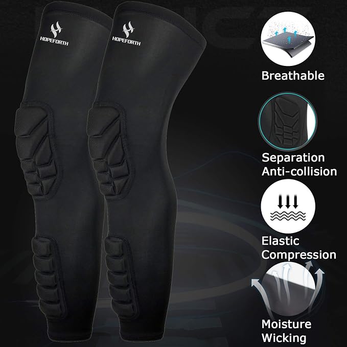 Knee Calf Padded 2 Pack Compression Leg Sleeve Shin Protective Support