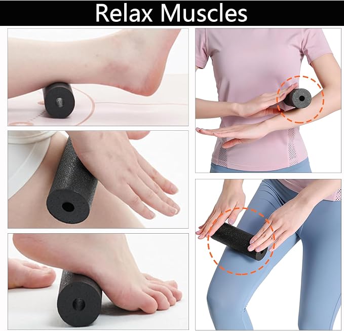 Mini Foam Roller, High Density Massage Tool for Physical Therapy | Extra Small Size 6"L x 2" Round, 3.2-Inch Ball, Deep Tissue Muscle Recovery, Fitness Workout Stretching, Travel