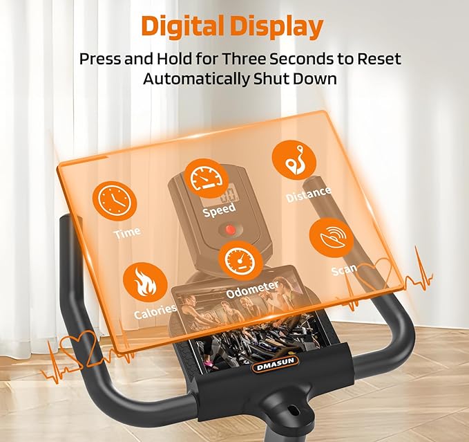 DMASUN Exercise Bike, Silent Magnetic Resistance Stationary Bike for Home with 330 LBS Capacity, Pedals with Anti-loosening Nuts, Indoor Bike with Comfortable Seat Cushion, Digital Display with Tablet Holder