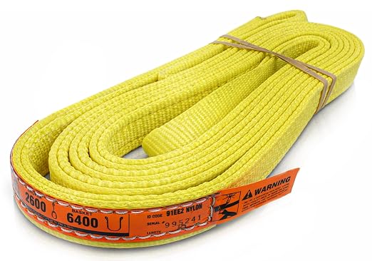 DD Sling 1 Inch x 10 Foot Nylon Lifting Sling – USA Made, 3,200 lb Vertical, 2,600 lb Choker, 6,400 lb Basket – 2-Ply Heavy Duty 900 Webbing, Type 4 Twisted Eye & Eye Rigging Sling, Safety Orange