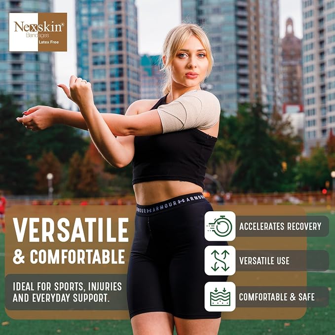 Premium Elastic Bandage Wrap (3” Wide, 6 Pack) - Nexskin Latex Free Athletic/Medical Compression Bandages Hook & Loop Fasteners at Both Ends - Lifetime Washable & Reusable Bandages