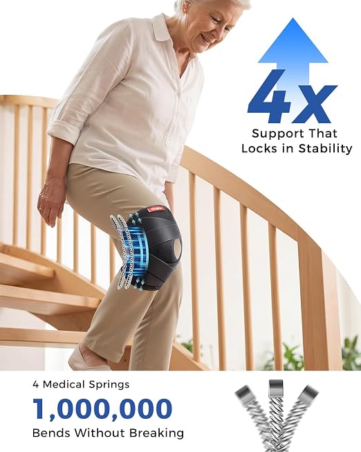 Medical Knee Brace for Women & Men,Knee Support with Side Stabilizers | Adjustable V-Straps,Anti-Slip for Knee Pain,Meniscus Tear,ACL,MCL, Arthritis,Patella Stability and Injury Recovery