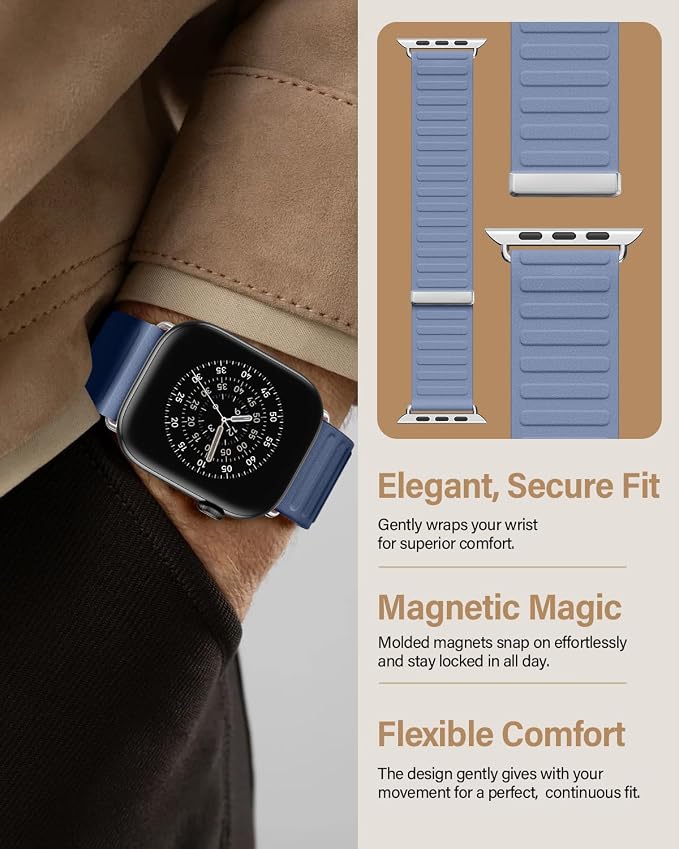 Magnetic Link Sport Band Compatible with Apple Watch Bands for Men Women | Patented Solo Loop Band 40mm 38mm 41mm 44mm 45mm 42mm 49mm, Sport Strap for iWatch Series 11 10 9 8 7 6 5 4 3 2 1 Ultra SE