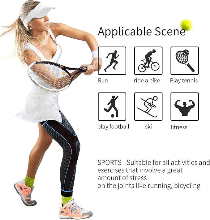 SKDK Full Leg Sleeves Long Compression Leg Sleeve Knee Sleeves Protect Leg, for Man Women Basketball, Arthritis Cycling Sport