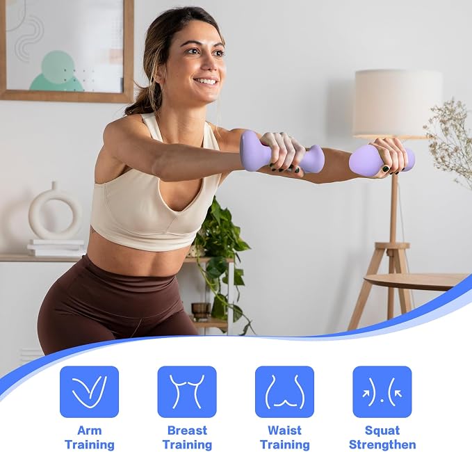 HXD-ERGO Ergonomic Dumbbells Weights Set-Hand Weights for Women at Home, Ear Dumbbells Weights for Pilates, Yoga, Jogging,StrengthTraining