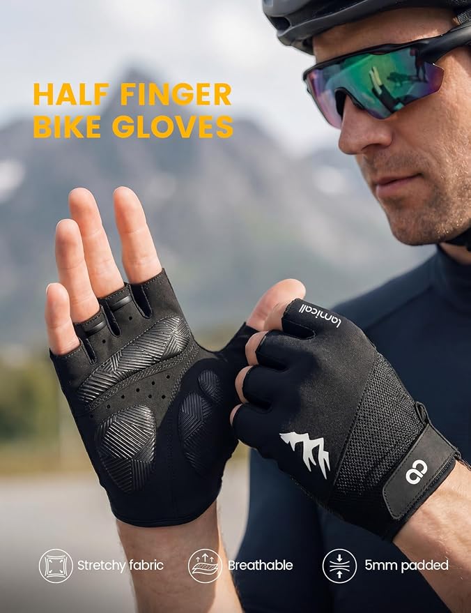 Lamicall Bike Gloves for Men Women - [Anti-Slip Shock-Absorbing Pad] Workout Gloves, Breathable Materials, Cycling Gloves for Bicycle, Gym, Motorcycle, Hiking, Indoor & Outdoor Sports