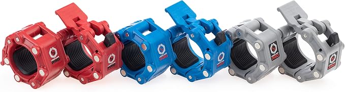 Lock-Jaw PRO 2 Barbell Collars with Magnets Barbell Clamps - 1 Pair Heavy Duty Bar Clamps for 2” & 50mm Olympic Bars – Secure Weight Bar Clamps for Strength Training & Home Gym Accessories