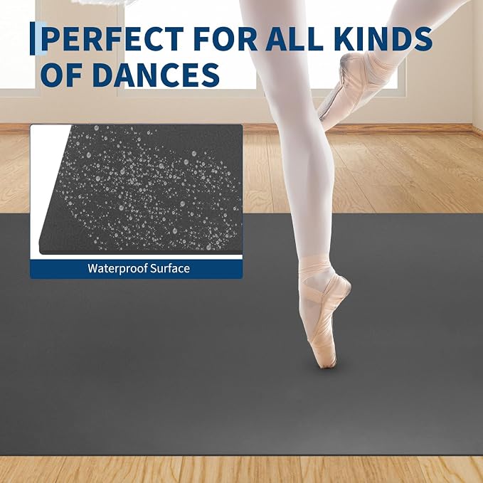 6 x 4 ft Dance Floor,Portable Dance Floor Mat,PVC Non-Slip Exercise Flooring for Ballet Jazz & Pop for Home and Gym