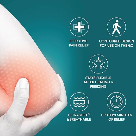 Homedics Hot and Cold Relief Gel Elbow Sleeve, Heat or Ice Therapy | for Sore Elbows and Joints, Soft-Touch Stretch Fabric, Contoured Hydrogel Design for Comfort and Relaxation
