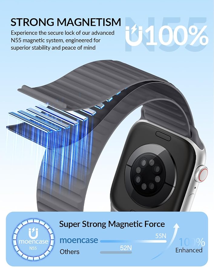 Patented Magnetic Silicone Sport Band for Apple Watch Bands for Women Men | Soft Silicone Solo Loop 40mm 38mm 41mm 44mm 45mm 42mm 49mm, Sport Strap for iWatch Series 11 10 9 8 7 6 5 4 3 2 1 SE Ultra
