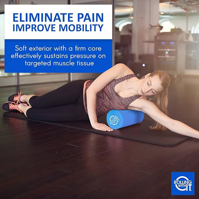 Rolling With It High Density Foam Roller for Physical Therapy | High-density EVA foam, Firm core with smooth surface, Keeps its shape, For back, legs & IT band, Deep tissue muscle recovery