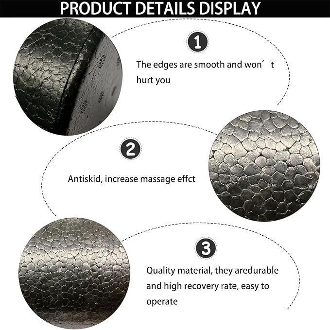 Hard Travel Size Back Roller, High Density Foam Roller for Exercise | 12" X 4" Round, Deep Tissue Muscle Massage Recovery, Fitness Workout Stretching Physical Therapy, Travel, Compact Size