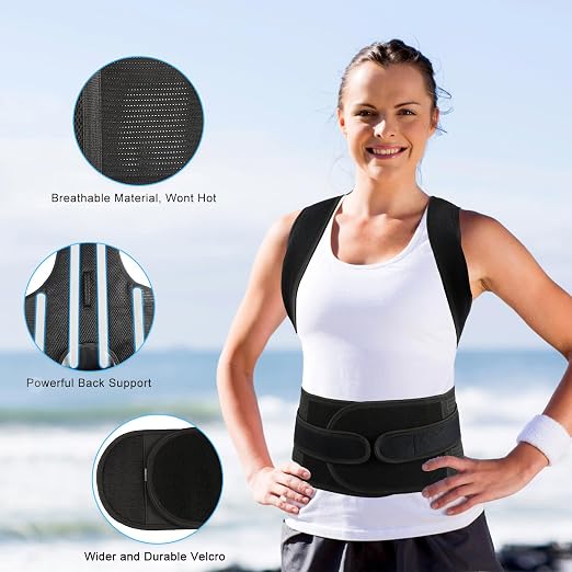 Posture Corrector for Men and Women - Back Brace Full Back Support Straightener for Hunchback - Upper and Lower Lumbar to Relieve,Medium(29-33 Inches)
