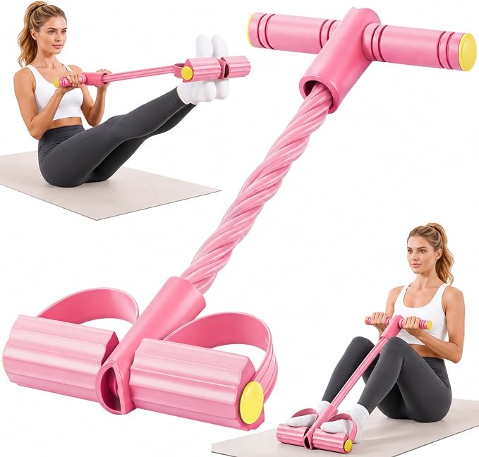 Upgraded Pedal Resistance Band with Handle, Soft Durable Fashion Puller Exercise with Thickened 6 Tension Ropes, Tube Pedal Resistance Device for Abdomen, Waist, Arm, Leg, Core/ABS