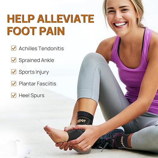 JIUFENTIAN Ultra-Breathable Copper Ankle Braces for Men and Women, Small | AirFlow Knit, Anatomical fit, All-Day Wear - Ankle Sprains & Tendonitis & Plantar Fasciitis & Sports & Injury Recovery