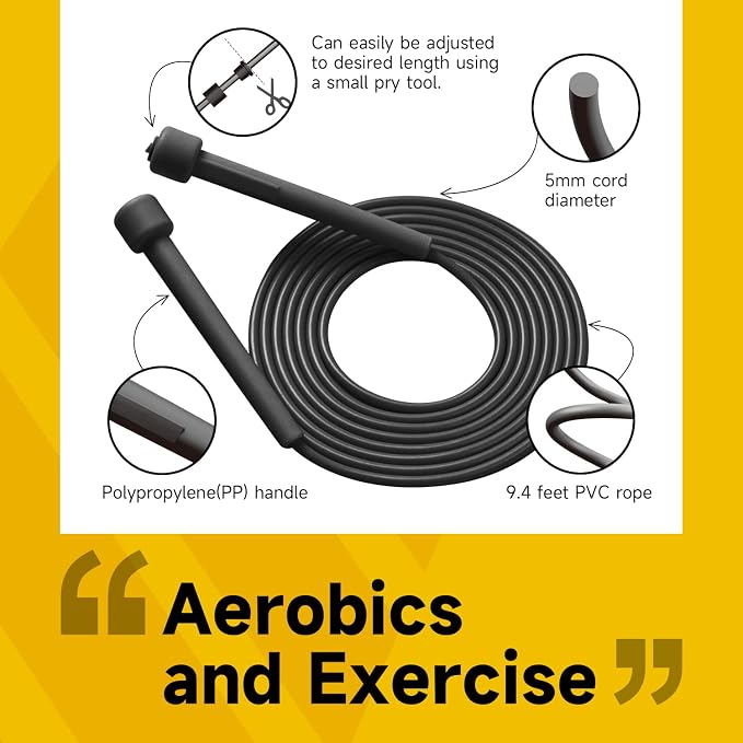 10 Pack Adjustable Jump Rope for Fitness and Exercise - PVC Skipping Rope for Men, Women and Teens - Tangle-Free for Keeping Fit, Training, Workout