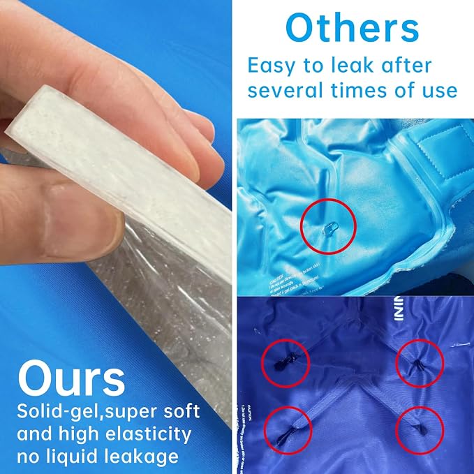 Extended Leg Knee Ice Pack Wrap Ice Sleeve for Knees Injuries Reusable Soft | Gel Freeze Knees Brace for Swelling, Replacement Surgery, Cold Compress Therapy for Arthritis, Meniscus Tear and ACL Gift