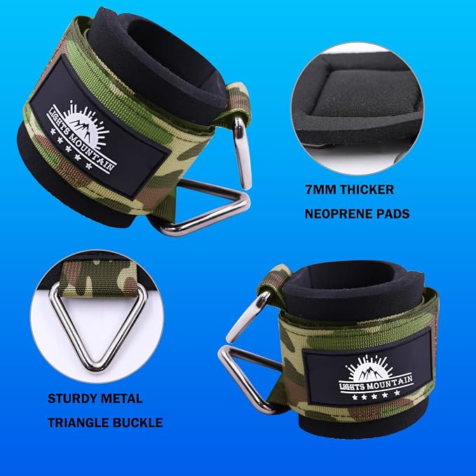 Wrist Cuffs for Cable Machines – Padded & Adjustable Straps for Lateral Raises, Tricep Pushdowns & Strength Training