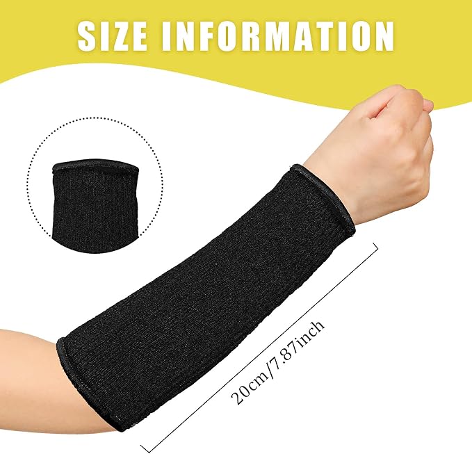 Sintege 3 Pairs Arm Protectors for Thin Skin and Bruising Cut Resistant Forearm Sleeve Level 5 Arm Burn Protection Sleeve (Black, Beige, Grey,7.9 Inch)